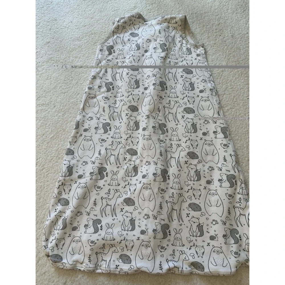 Mama Cheetah Wearable Blanket Size Medium 6-12 Months Gray Animal Print Organic